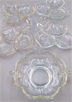 Aztec Rose Dish- ( 4)Glass Clover Leaf Candy Dish