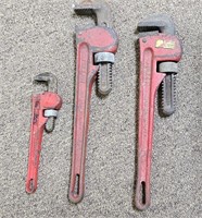 3pc Set of Pipe Wrenches