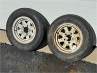 2 - 13" 5 Lug Trailer Tires & Rims