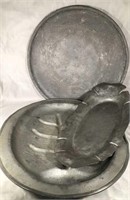 Crescent & Other Pewter Pieces