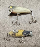 2pc Vintage Wooden Fishing Lures