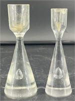 2 MCM Glass Candle Holders