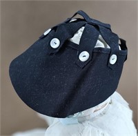 1960s Kentucky Derby Black Criss Cross Bonnet Hat