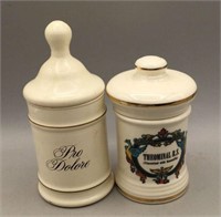 Vintage Apothecary Ceramic Jars,