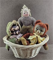 3pc Antique Doll Animal Collection