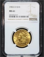 1903-O $10 Liberty Gold Eagle NGC MS61 Better