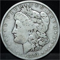 1891 Morgan Silver Dollar