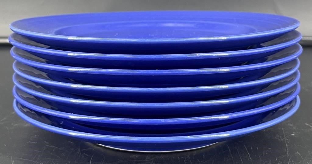 7 Pier One Blue Ceramic Plates