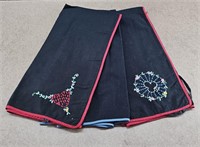 Embroidered Card Table Cloths - set of 3