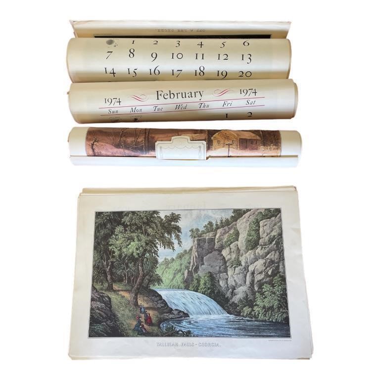 Travelers Insurance Calendars 73-75, Currier Ives