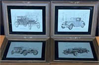 4 Gale Hendrickson Antique Car Art Framed Prints