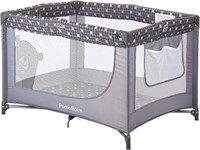 Mini Portable Upholstered Crib with Mattress