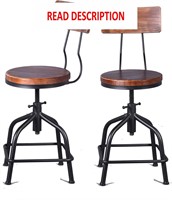 $161  Topower Farmhouse Stools  Set of 2  Black