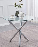 (Only Legs) Wrought Studio Round Glass Dining Tabl