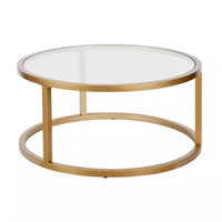 CT0251 ROUND COFFEE TABLE BRASS FINISH