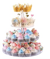 Cupcake Display Stand, 4 Tiers Round Clear
