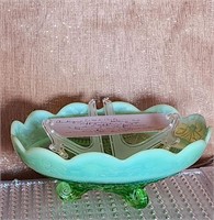 Antique Jefferson Glass Co Ruffled & Rings bowl