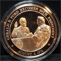 Franklin Mint 45mm Bronze US History Medal 1974