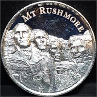 2 Troy Oz .999 Silver Mount Rushmore Round