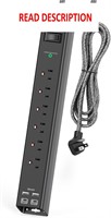 $10  Surge Protector- 6 AC  4 USB  5ft  Mount