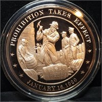 Franklin Mint 45mm Bronze US History Medal 1920