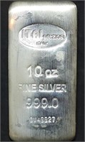 10 Troy Oz .999 Fine Silver Numbered Bar