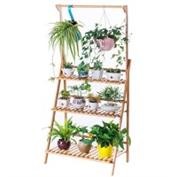 COPREE Bamboo 3-Tier Hanging Plant Stand Planter