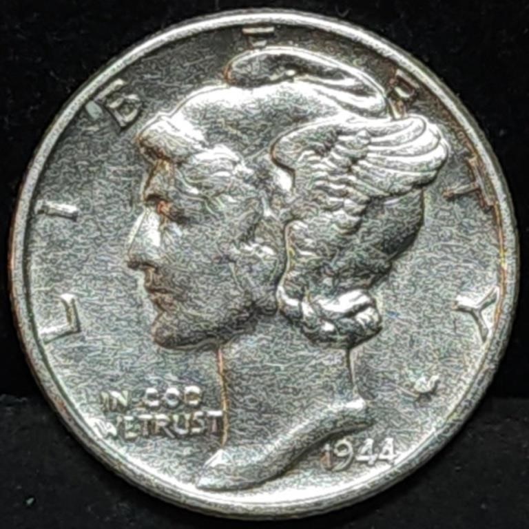 1944 Mercury Silver Dime Nice