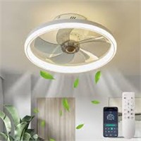 LMiSQ Modern Ceiling Fans with Lights Reversible