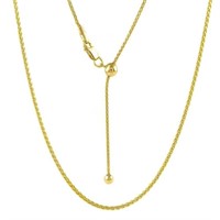 14K Gold Pl Adjustable Diamond Cut Chain Necklace