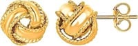 18K Gold Pl Sterling Silver Knot Stud Earrings