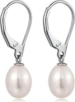 Natural Pearls Sterling Drop Hook Earrings