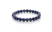 Genuine Blue Lapis Beaded Bracelet 8"