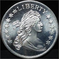 Vintage 1 Troy Oz .999 Silver Bust Dollar Round