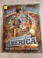 Steel Workers, Backbone of America Metal Sign