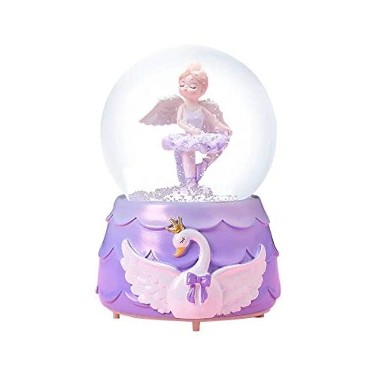 Ballerina Girl Swan Lake Musical Snow Globe, 80MM
