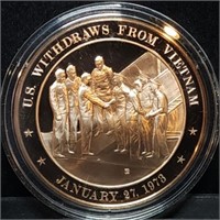 Franklin Mint 45mm Bronze US History Medal 1973