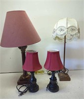 Group of four table lamps