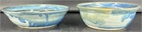 2 Glazed Pottery Bowls