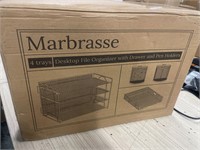 $25  Marbrasse 4-Trays File Organizer  Black