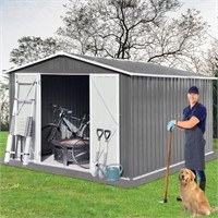 Morhome 10FTx8FT Shed Outdoor Storage, Metal Shed