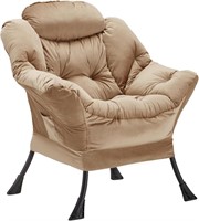 $112  Khaki Velvet Lazy Chair with Storage