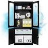 5-Tier Locking Steel Metal Storage Cabinet with Gl
