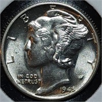 1945 Mercury Silver Dime Nice