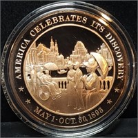 Franklin Mint 45mm Bronze US History Medal 1893