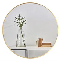 Mirrorize Round Gold Mirror 24" for Living Room