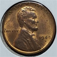 1948-S Lincoln Wheat Cent BU Nice