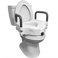 ProBasics Raised Toilet Seat with Lock and Arms,