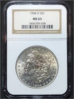 1904-O Morgan Silver Dollar NGC MS63