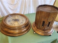 35” x 15” Functional end-table clock on castors